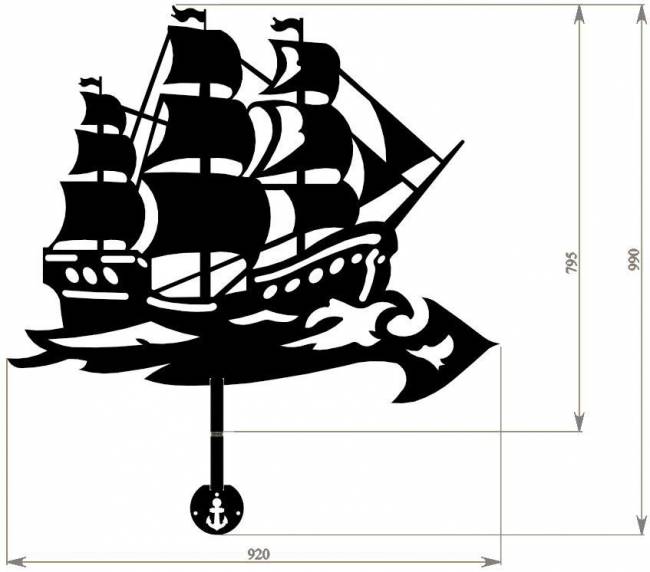 Флюгер "Фрегат" малый Флюгер "Фрегат" малый