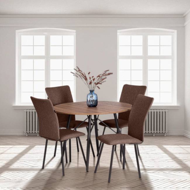 Стул обеденный Ля Русс/La Rousse ткань рогожка, коричневый/черный, 3м7-147, 49х50х93см коричневый ткань рогожка Стул обеденный Ля Русс/La Rousse ткань рогожка, коричневый/черный, 3м7-147, 49х50х93см коричневый ткань рогожка