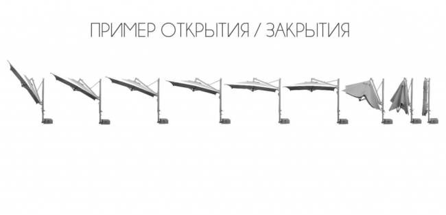 Зонт профессиональный 3х3 м Galileo Starwhite белый, слоновая кость 3000х3000 мм