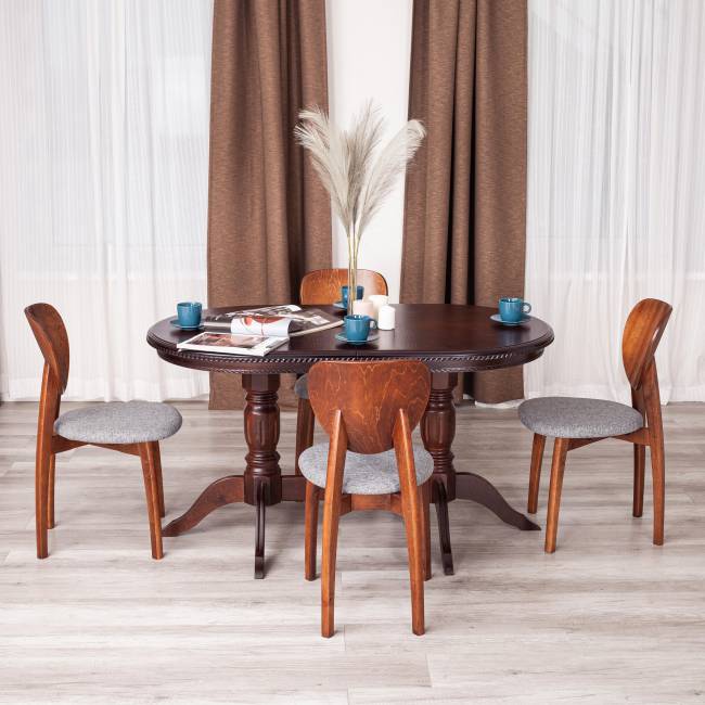 Стул DIAMANTE мягкое сидение / 1 шт. в упаковке бук, 42x42x85см, коричневый, ткань wool dimgrey, серый коричневый бук