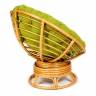 Кресло-качалка PAPASAN/ПАПАСАН w 23/01 B /с подушкой/ 115х78х104 см, Honey (мед), флок Олива, 23