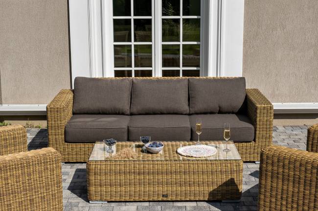 "Боно" лаунж-зона из искусственного ротанга, цвет соломенный