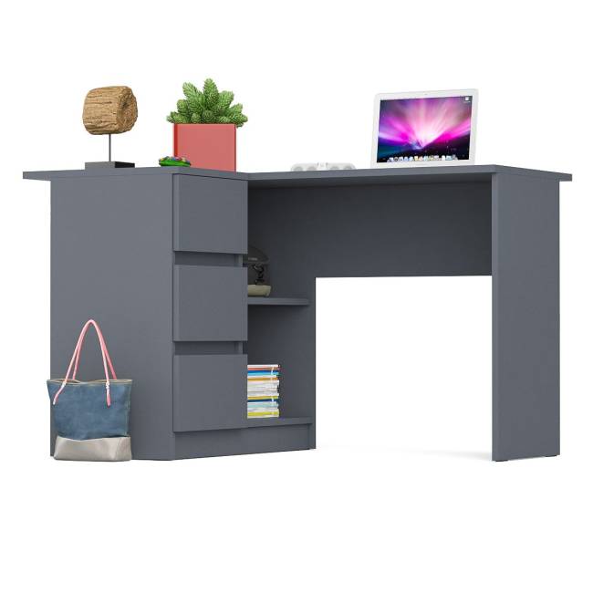 Угловой компьютерный стол Мори МС-16 левый цвет графит Угловой компьютерный стол Мори МС-16 левый цвет графит