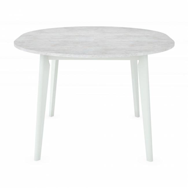 Стол Oslo круглый раскладной 110-140x110x76см, Бетон лайт, белый