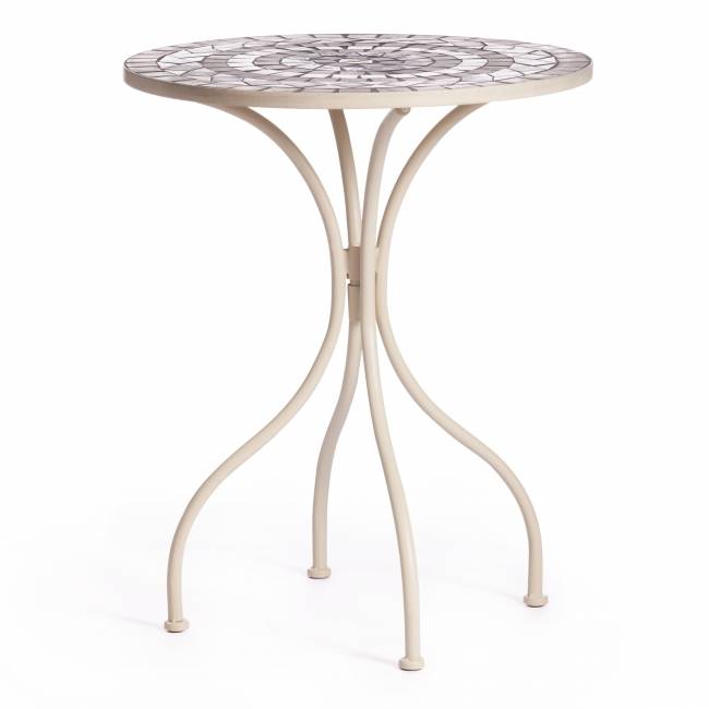 Стол Secret de Maison Ромео/Romeo  металл, 60х72см, белый/плитка "калейдоскоп" белый/плитка "калейдоскоп" металл