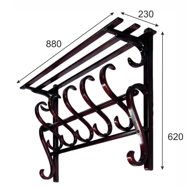 Вешалка настенная В 7Н махагон Вешалка настенная В 7Н махагон