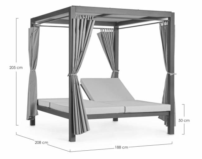 Шатер с лежаками Enigma белый, голубой 2080х1880х2050 мм