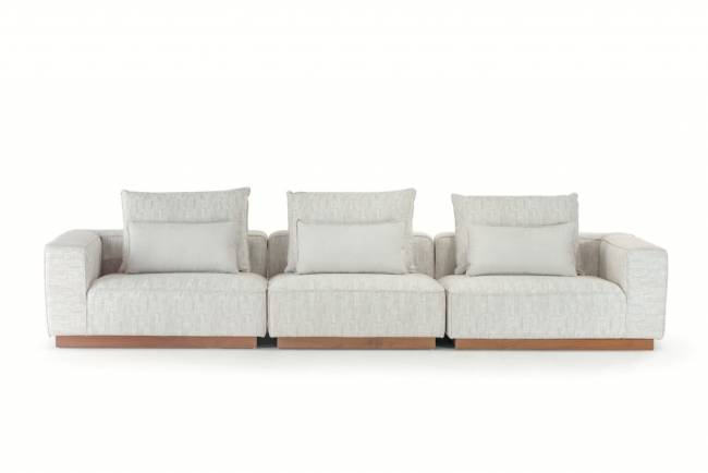 Диван модульный с подушками Don тик, бежевый 3650х1100х620 мм Диван модульный с подушками Don тик, бежевый 3650х1100х620 мм