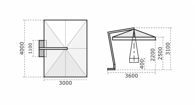 Зонт профессиональный 3х4 м Palladio Braccio имитация ироко, слоновая кость 3000х4000 мм Зонт профессиональный 3х4 м Palladio Braccio имитация ироко, слоновая кость 3000х4000 мм