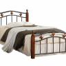 Кровать AT-126 дерево гевея/металл, 90*200 см (Single bed), красный дуб/черный дуб темный