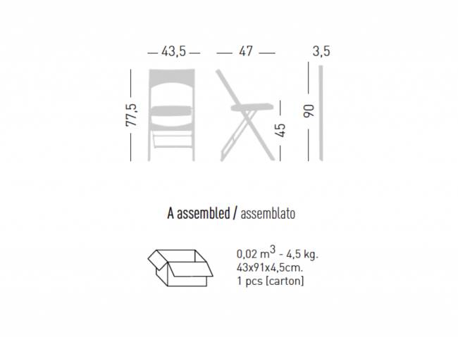 Стул пластиковый складной Compact желтый 435х470х775 мм Стул пластиковый складной Compact желтый 435х470х775 мм