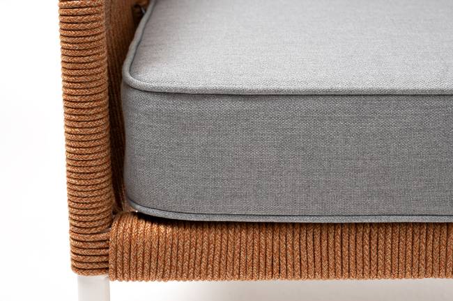 "Канны" кресло плетеное из роупа, каркас алюминий светло-серый (RAL7035) муар, роуп светло-серый круглый, ткань светло-серая "Канны" кресло плетеное из роупа, каркас алюминий светло-серый (RAL7035) муар, роуп светло-серый круглый, ткань светло-серая