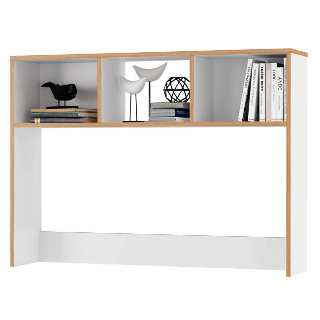 Детская кровать с ящиками и уголок школьника Вуди № 36 цвет белый премиум/дуб крафт золотой/саванна латте