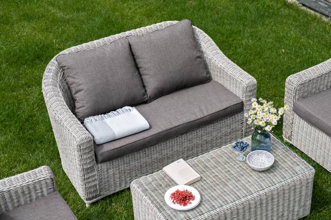 "Кон Панна" диван из искусственного ротанга двухместный, цвет бежевый "Кон Панна" диван из искусственного ротанга двухместный, цвет бежевый