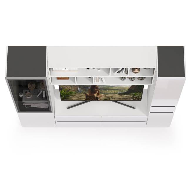 Сидней набор мебели № 42 цвет белый/чёрный/фасады МДФ белый глянец Сидней набор мебели № 42 цвет белый/чёрный/фасады МДФ белый глянец