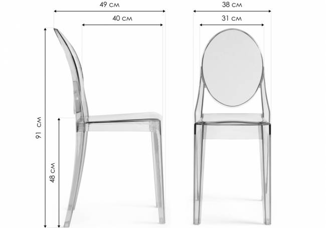 Пластиковый стул Victoria clear gray Пластиковый стул Victoria clear gray