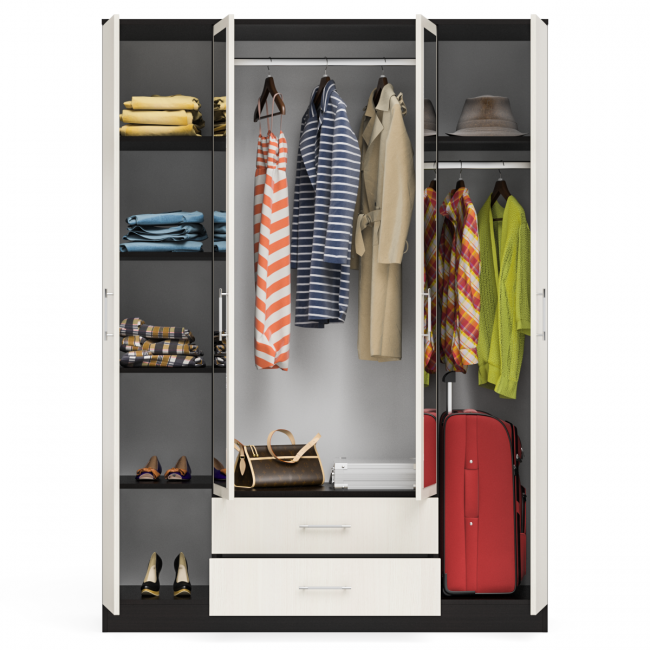 Шкаф 4-х створчатый Фиеста цвет венге/дуб лоредо