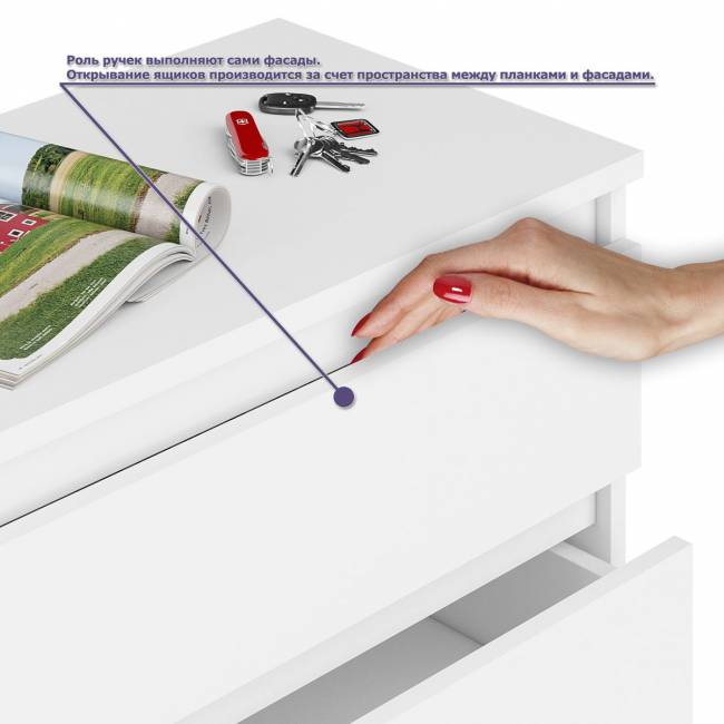 Большой комод МК1200.10 десять ящиков и письменный стол МСП1200 Мори цвет белый