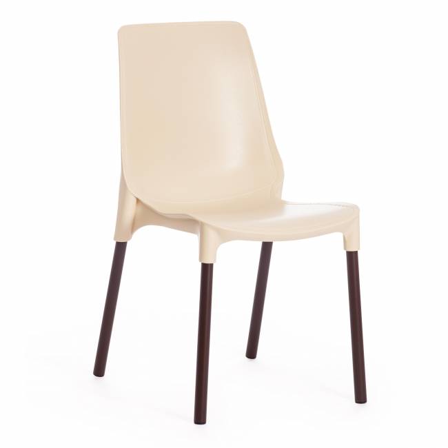 Стул Джениус/Genius (мод. 75) пластик/металл, 46x56x84cм, бежевый/опоры коричневые (Комплект из 4 шт.) бежевый металл/пластик Стул Джениус/Genius (мод. 75) пластик/металл, 46x56x84cм, бежевый/опоры коричневые (Комплект из 4 шт.) бежевый металл/пластик