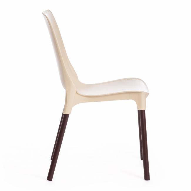 Стул Джениус/Genius (мод. 75) пластик/металл, 46x56x84cм, бежевый/опоры коричневые (Комплект из 4 шт.) бежевый металл/пластик Стул Джениус/Genius (мод. 75) пластик/металл, 46x56x84cм, бежевый/опоры коричневые (Комплект из 4 шт.) бежевый металл/пластик