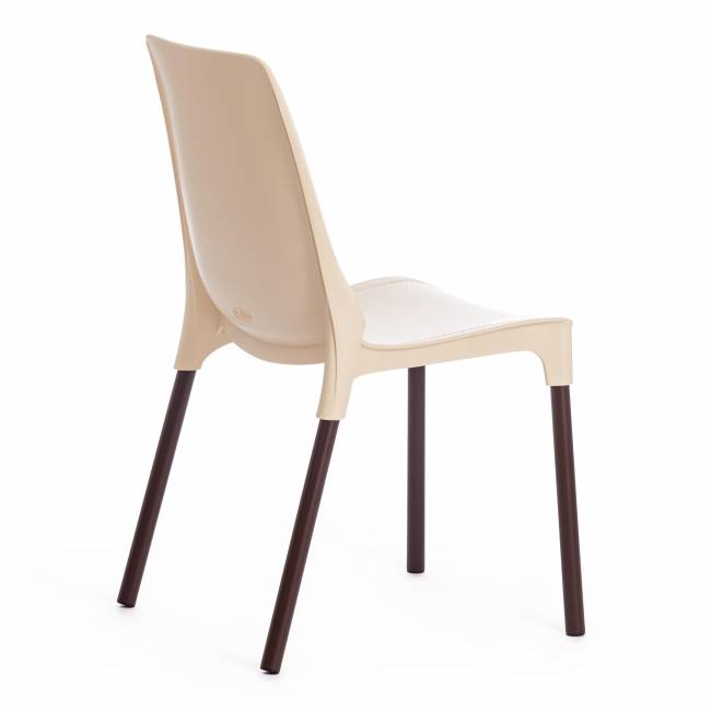 Стул Джениус/Genius (мод. 75) пластик/металл, 46x56x84cм, бежевый/опоры коричневые (Комплект из 4 шт.) бежевый металл/пластик Стул Джениус/Genius (мод. 75) пластик/металл, 46x56x84cм, бежевый/опоры коричневые (Комплект из 4 шт.) бежевый металл/пластик