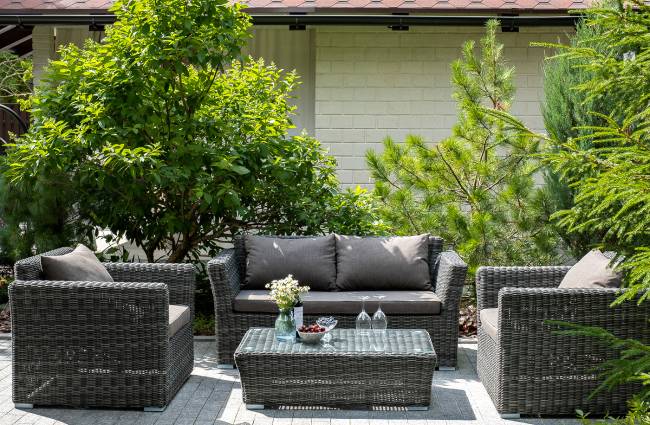 "Капучино" журнальный столик из искусственного ротанга, цвет графит