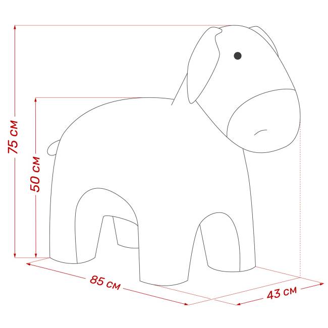 Пуф Leset Ослик Премиум Omega 16, компаньон Omega 02