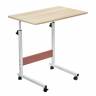 Стол многофункциональный на колесах, 60x40 см, «РОЛЛ», 2 ножки, регул.высота, мдф, металл, св. дерево, белый