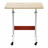 Стол многофункциональный на колесах, 60x40 см, «РОЛЛ», 2 ножки, регул.высота, мдф, металл, св. дерево, белый