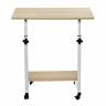 Стол многофункциональный на колесах, 60x40 см, «РОЛЛ», 2 ножки, регул.высота, мдф, металл, св. дерево, белый