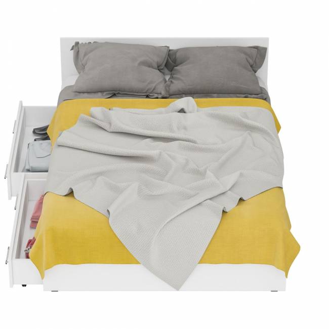 Кровать белая с ящиками Стандарт 1400 цвет белый Кровать белая с ящиками Стандарт 1400 цвет белый