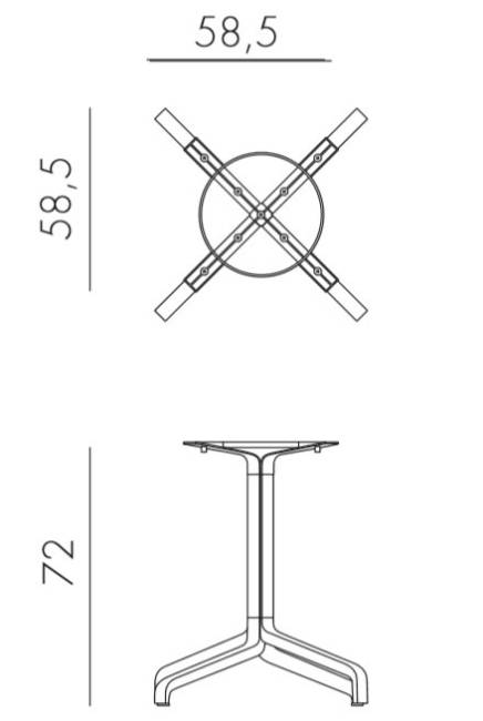 Стол пластиковый обеденный Frasca Maxi Fix Laminato тортора Ø800х720 мм Стол пластиковый обеденный Frasca Maxi Fix Laminato тортора Ø800х720 мм