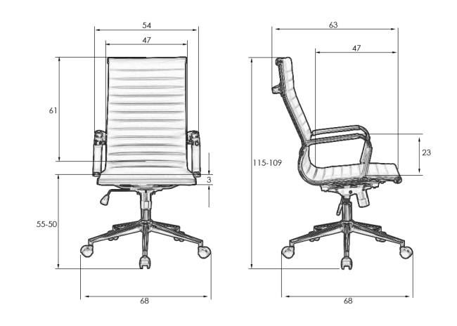Офисное кресло для руководителей DOBRIN CLARK SIMPLE, серый (47)