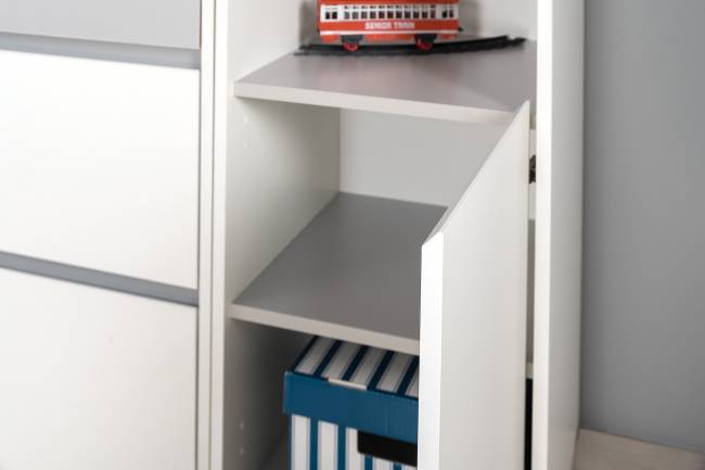 Письменные столы со стеллажами для двоих детей Торонто цвет белый шагрень/стальной серый Письменные столы со стеллажами для двоих детей Торонто цвет белый шагрень/стальной серый