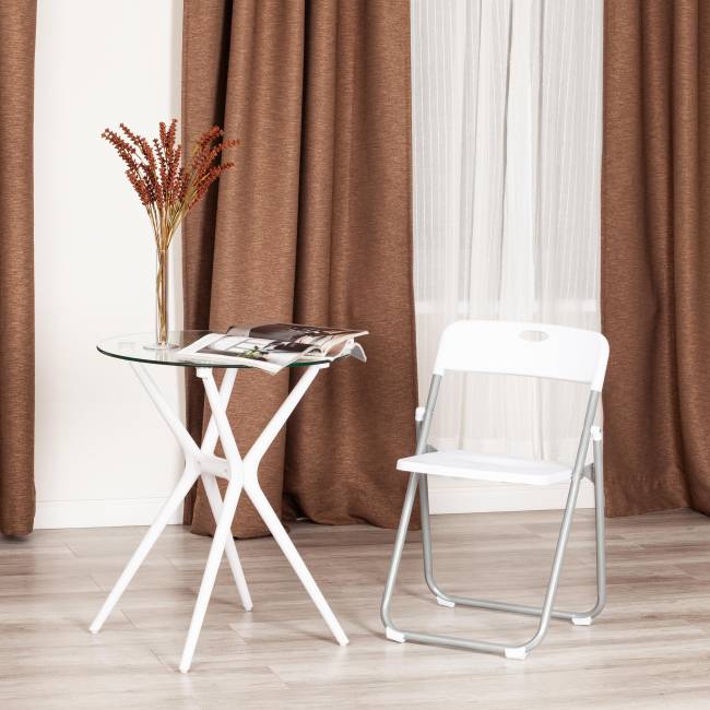 Стул складной FOLDER (mod. 3017H) каркас: металл, сиденье/спинка: пластик, 49 x 46.5 x 73.5 см, white (белый) / grey (серый) (Комплект из 6 шт.) белый, серый каркас: металл, сиденье/спинка: пластик