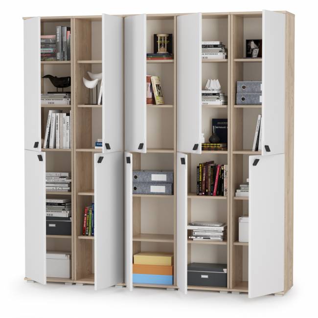 Глухие шкафы Бостон № 50 цвет дуб эндгрейн элегантный/фасады МДФ милк рикамо софт