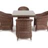 "Фредо" обеденная группа из искусственного ротанга, цвет коричневый