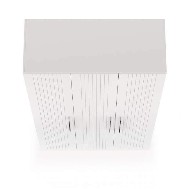 Шкаф комбинированный 3-х дверный Валенсия 13.12 цвет белый шагрень есть зеркало внутри