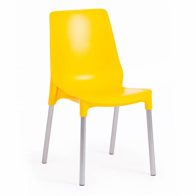 Стул Джениус/Genius (мод. 75) пластик/металл, 46x56x84cм, желтый/опоры хром (Комплект из 4 шт.) желтый металл/пластик Стул Джениус/Genius (мод. 75) пластик/металл, 46x56x84cм, желтый/опоры хром (Комплект из 4 шт.) желтый металл/пластик