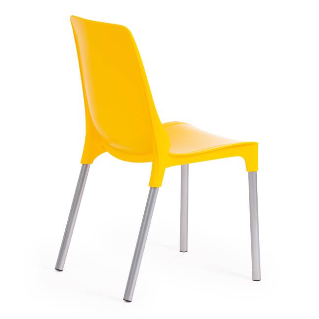 Стул Джениус/Genius (мод. 75) пластик/металл, 46x56x84cм, желтый/опоры хром (Комплект из 4 шт.) желтый металл/пластик Стул Джениус/Genius (мод. 75) пластик/металл, 46x56x84cм, желтый/опоры хром (Комплект из 4 шт.) желтый металл/пластик