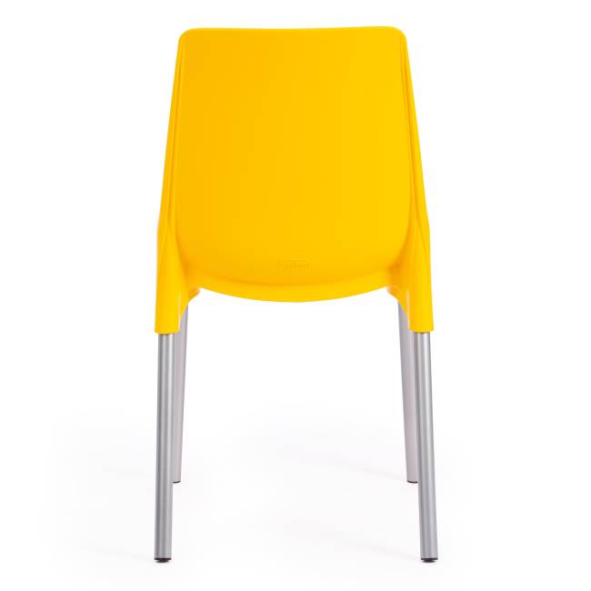 Стул Джениус/Genius (мод. 75) пластик/металл, 46x56x84cм, желтый/опоры хром (Комплект из 4 шт.) желтый металл/пластик Стул Джениус/Genius (мод. 75) пластик/металл, 46x56x84cм, желтый/опоры хром (Комплект из 4 шт.) желтый металл/пластик
