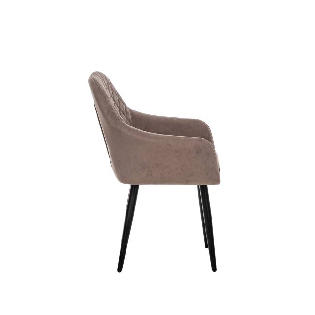 Стул с подлокотниками Leset Слим, каркас Черный, велюр Латте Латте Черный Стул с подлокотниками Leset Слим, каркас Черный, велюр Латте Латте Черный