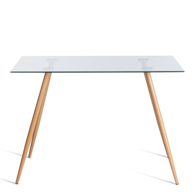 Стол SOPHIA (mod. 5003) металл/стекло (8мм), бук/прозрачный, 110 х 80 х 75 см бук/прозрачный металл/стекло (8мм)