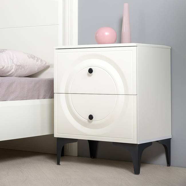 Комплект мебели в спальню Валенсия № 11 цвет белый шагрень/чёрный