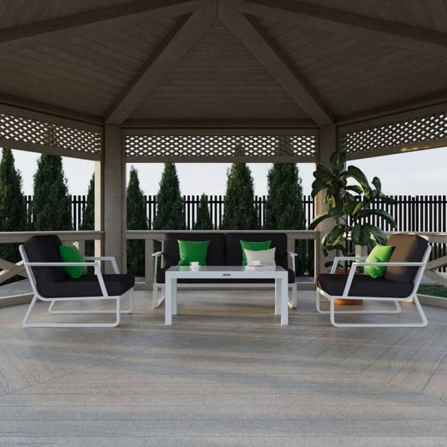 Лаунж зона ESTIVO антрацит - белый каркас