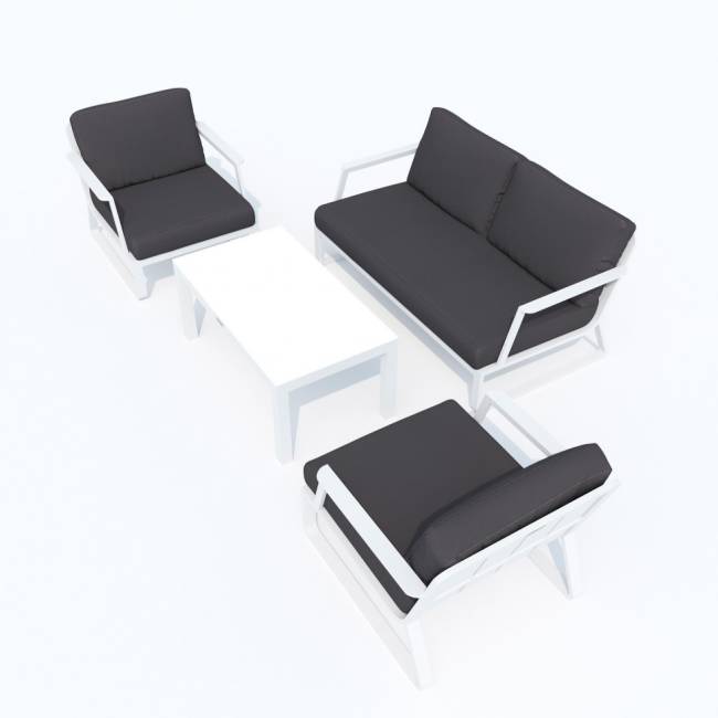 Лаунж зона ESTIVO антрацит - белый каркас