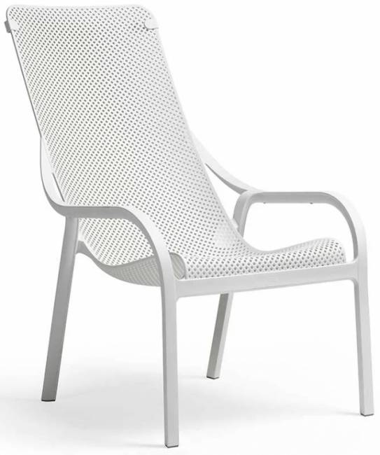 Лаунж-кресло пластиковое Net Lounge белый 615х900х990 мм Лаунж-кресло пластиковое Net Lounge белый 615х900х990 мм