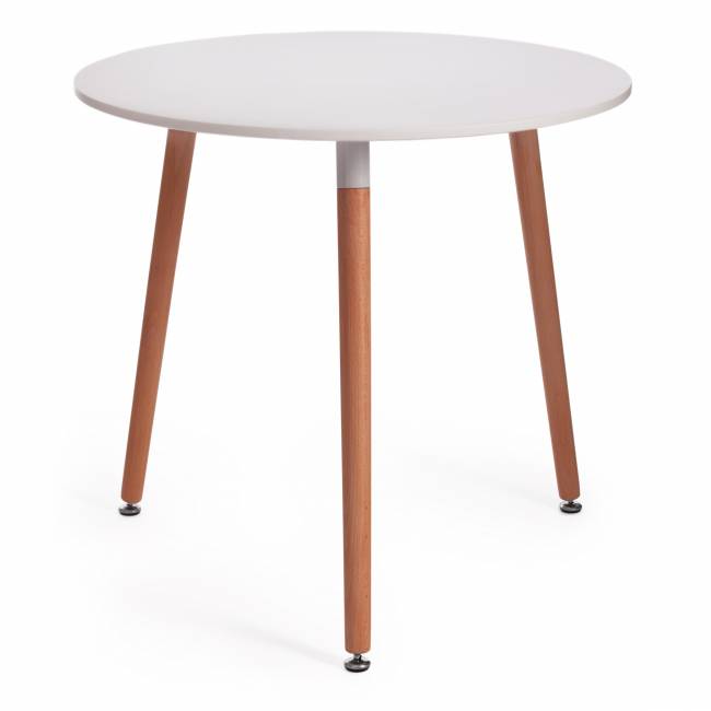 Стол обеденный Марс/Mars (мод.T1004) МДФ/дерево, белый/натуральный, 80х80х75см White (Белый) / Natural (натуральный) МДФ/дерево