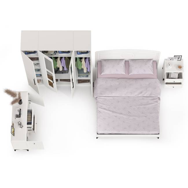 Валенсия Спальня № 31 цвет белый шагрень Валенсия Спальня № 31 цвет белый шагрень