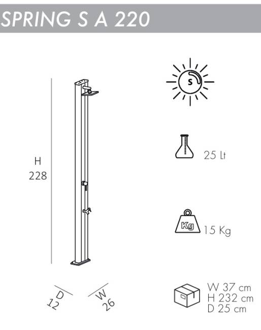 Душ солнечный Spring S A 220 120х260х2280 мм